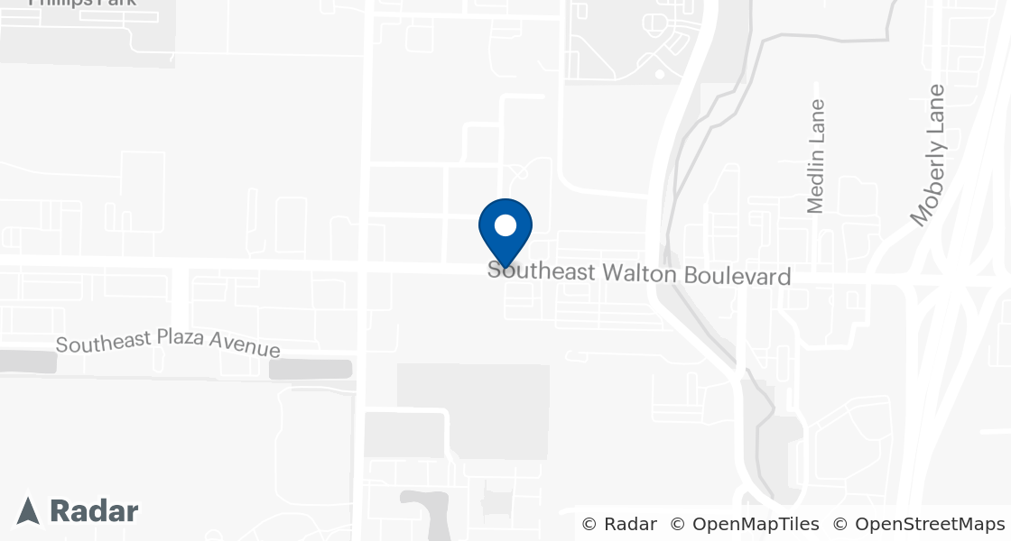 Map of Dairy Queen Location:: 1302 SE Walton Blvd, Bentonville, AR, 72712-3720